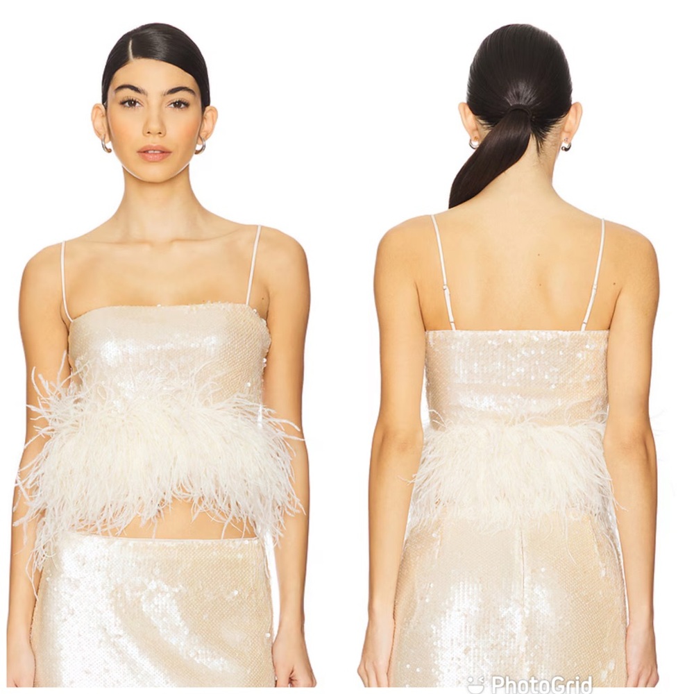 L’ Academie by Marianna Ceci Sequin Cami in Blush Nude New With Tags! - Picture 3 of 9